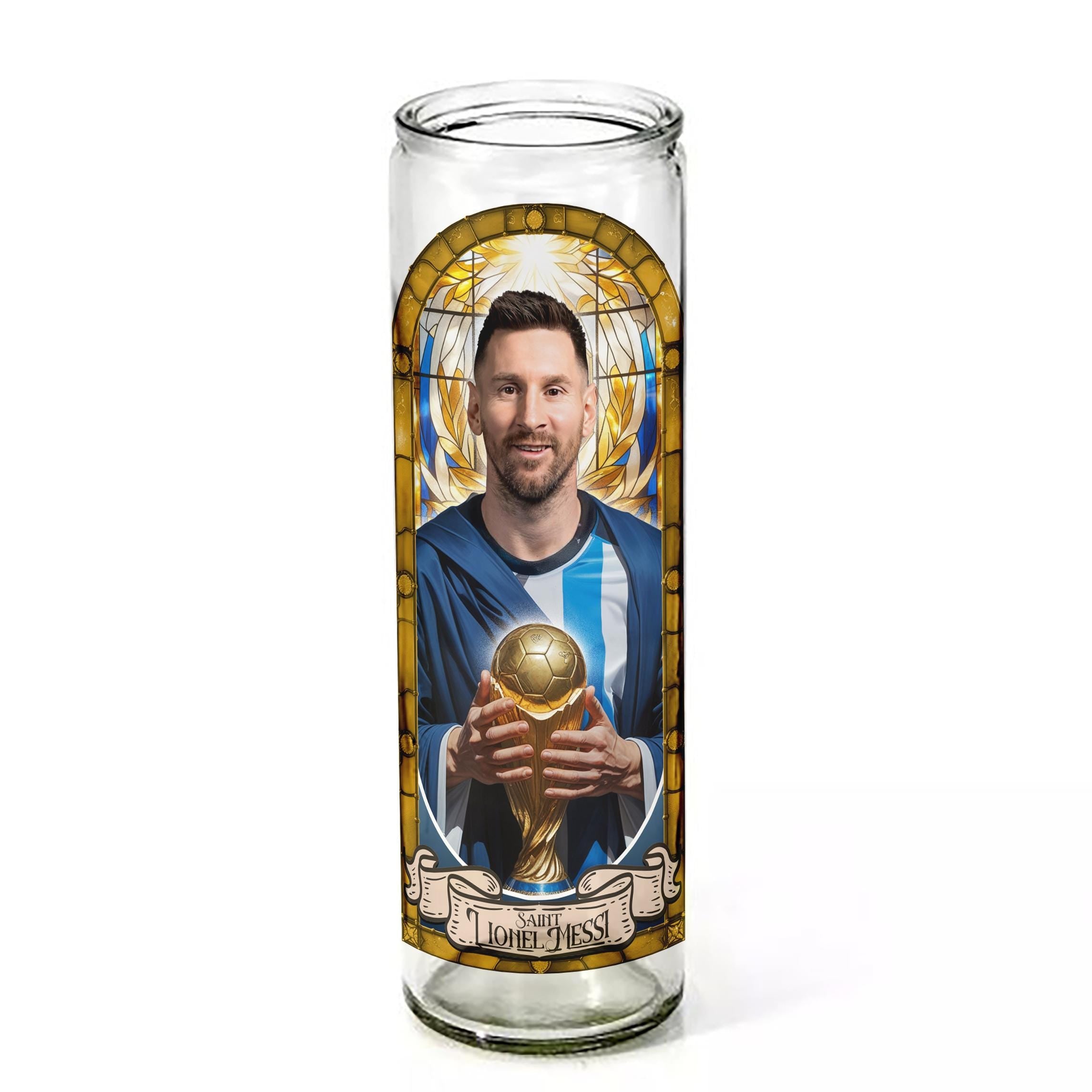 Saint Lionel Ceremonial Candle | For the Devoted Football Faithful
