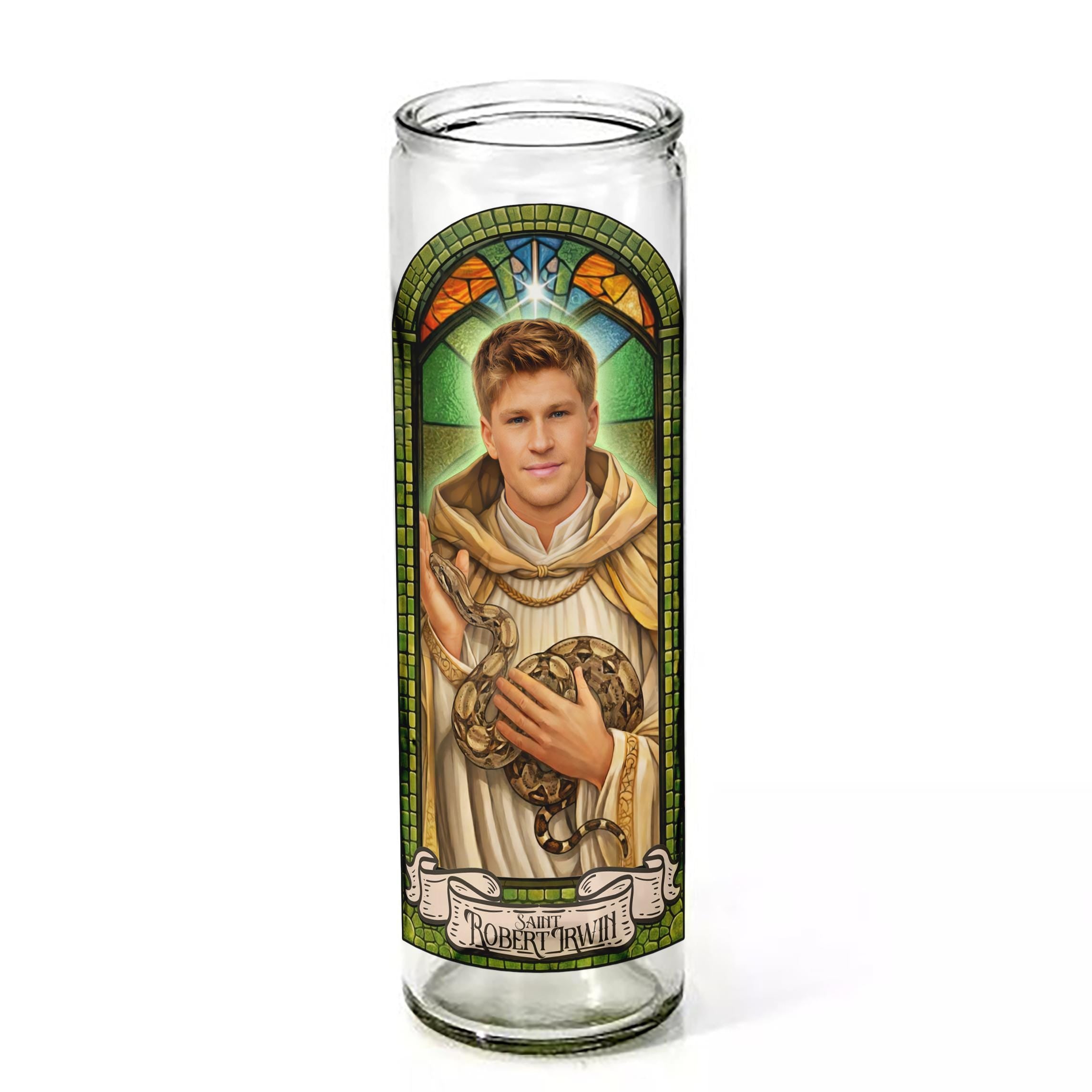 Saint Robert Irwin Ceremonial Candle – Protector of Wildlife, Keeper of Kindness