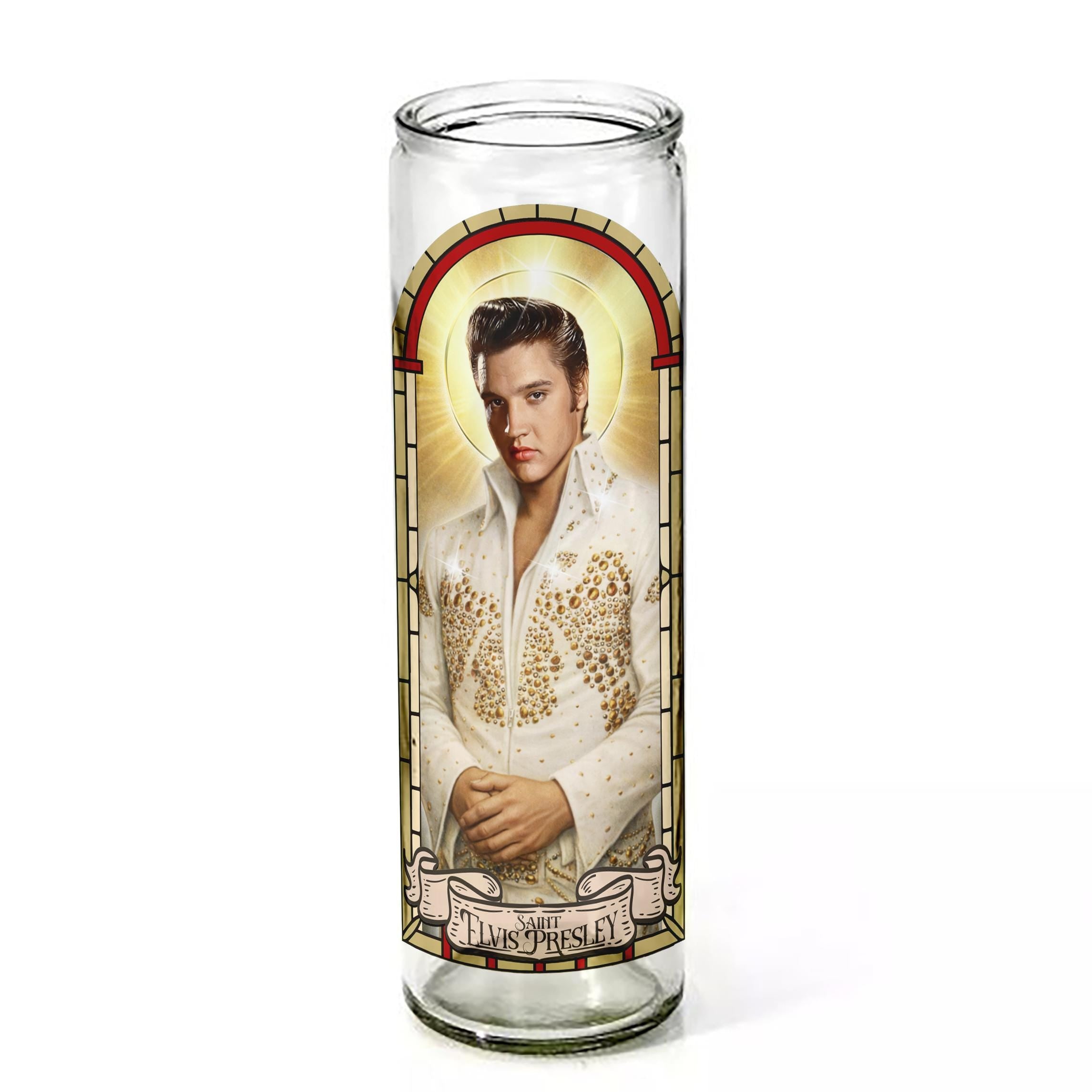 Saint Elvis Presley Ceremonial Candle - Patron Saint of Rock ’n’ Roll, Rhinestones & Rebel Spirit