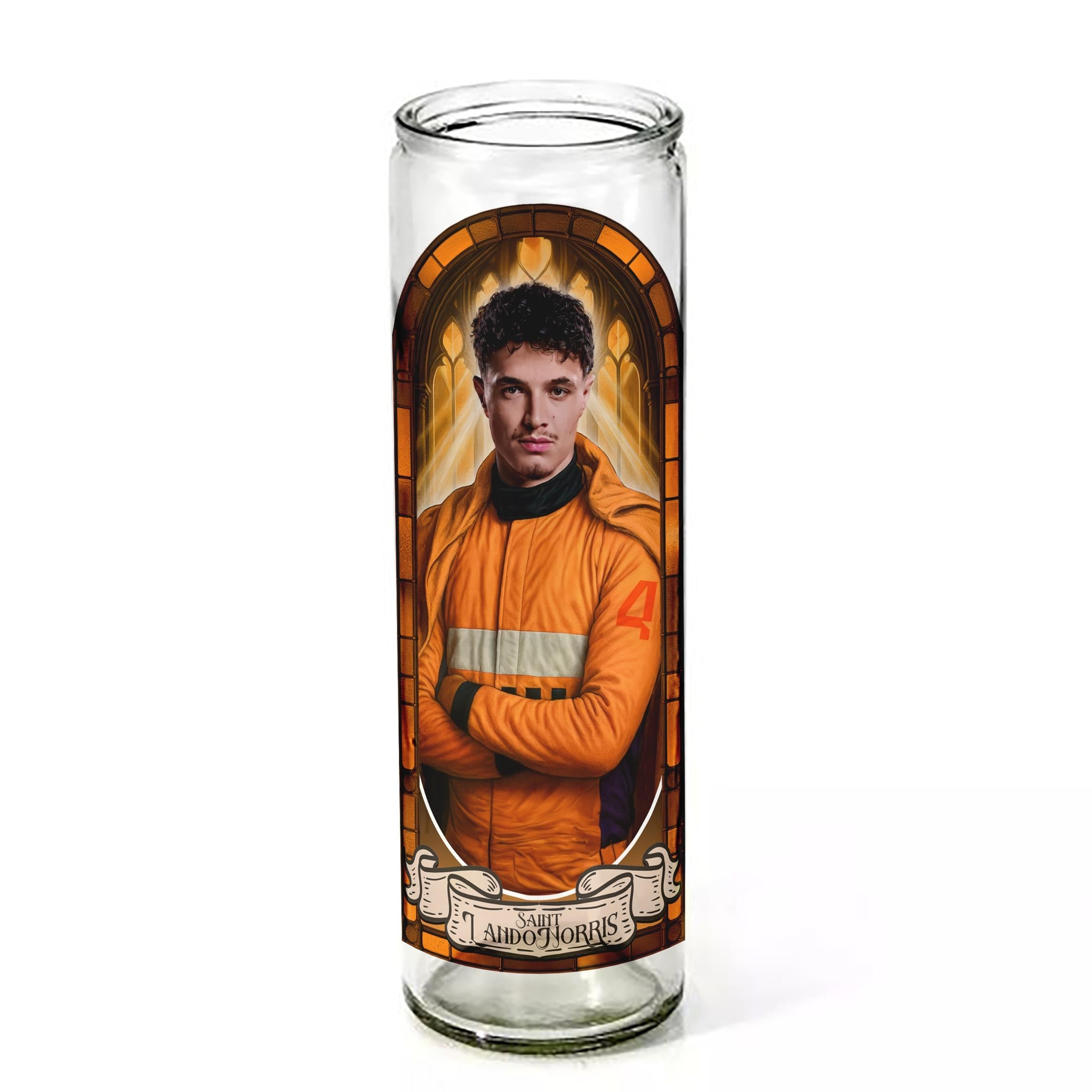 Saint Lando Norris Ceremonial Candle | For the Fast, the Fun & the Formula One Faithful