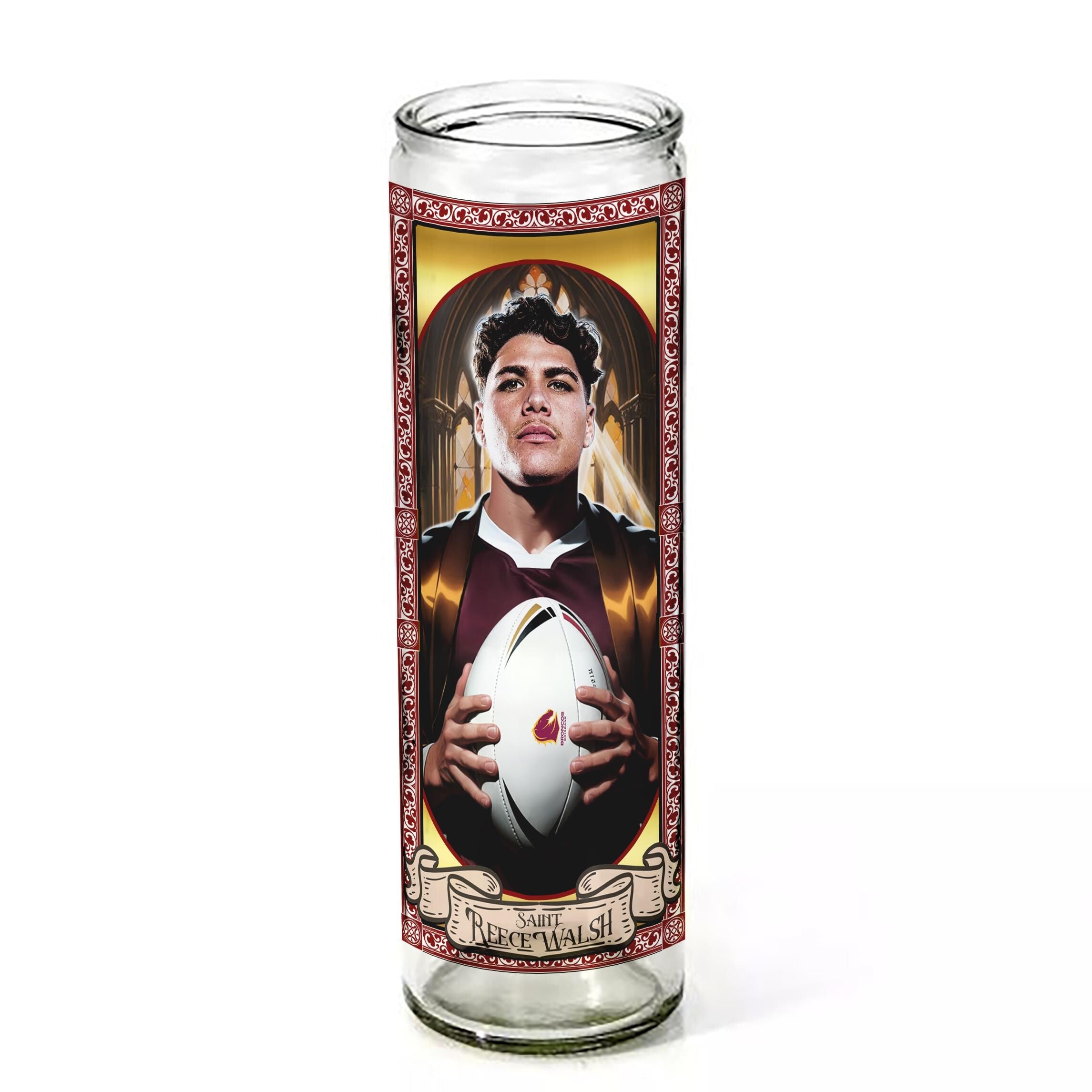 Saint Reece Walsh Ceremonial Candle (Brisbane Broncos Rugby League Club)
